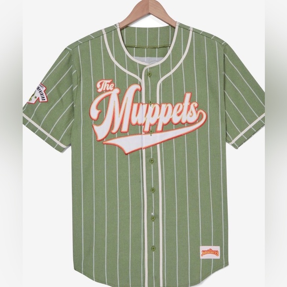 Disney Tops - The Muppets Kermit Striped Baseball Jersey Unisex Sz Med. NWT